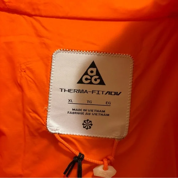 Men’s Nike ACG Therma-fit Lunar Puffer Coat Bright Orange size XL - Picture 11 of 16